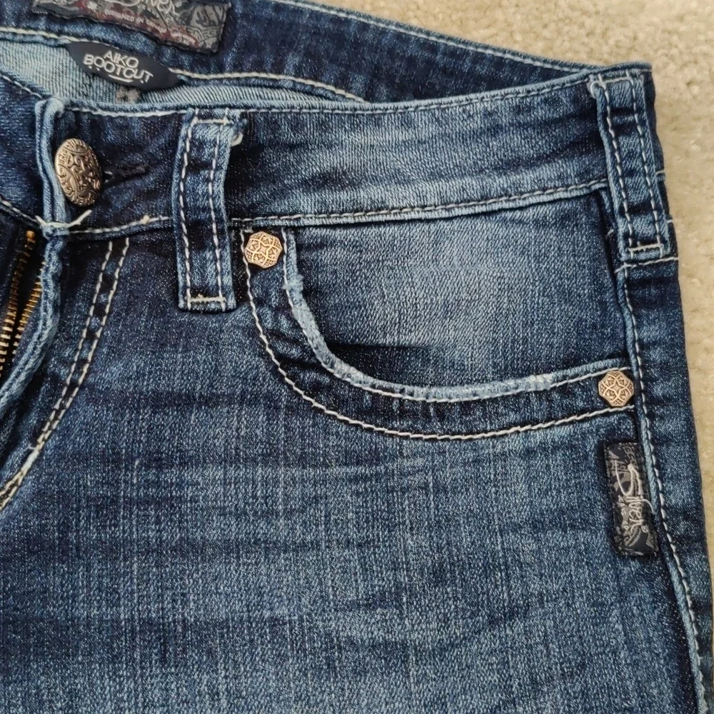 Silver Jeans Aiko Bootcut Women's Blue Denim Low Rise Workwear Y2K Vintage Chic - Picture 11 of 14